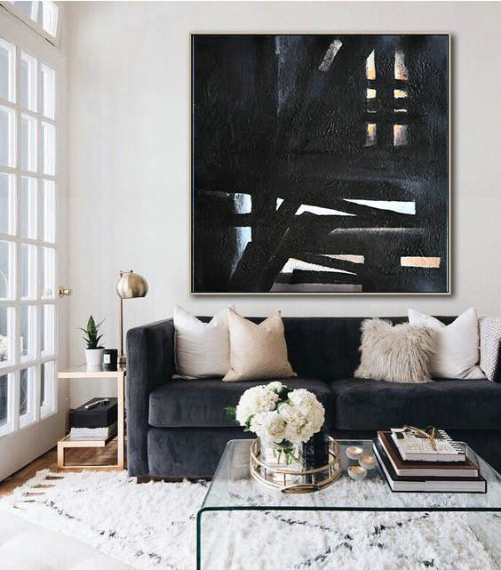 Large Abstract Painting,Oversized Minimal Painting On Canvas - Unique Canvas Art